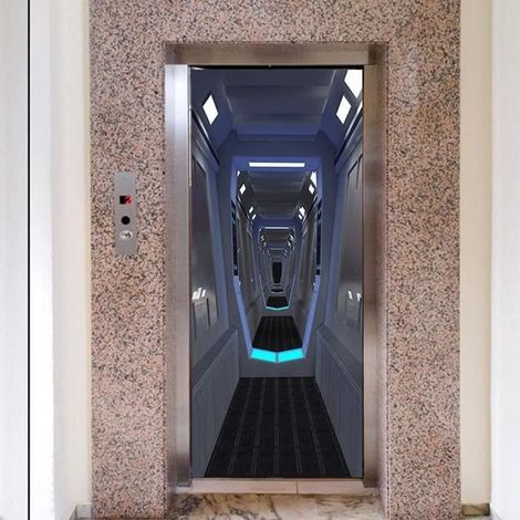 3D Spaceship Wall Stickers - 38.5x200cm - Waterproof - Kids Room Decor