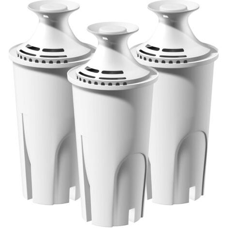 Lot de 3 Filtres Cartouches à Eau de Rechange pour Pichets et Distributeurs d'Eau Brita Classic 35557, OB03, Mavea 107007, Réduit le Chlore et le Mauvais Goût, sans BPA