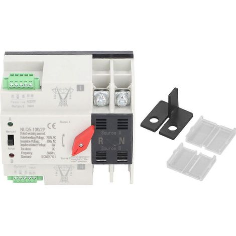 Automatischer Umschalter mit zwei Stromversorgungen, 2-polig, Mini-ATS, automatischer Umschalter, AC 220 V, 100 A