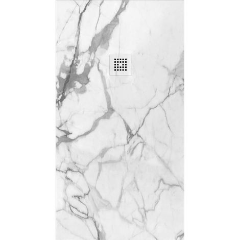 VAROBATH - Receveur de douche 3D 80x120 - Modèle LUXENTRA effet marbre (1/5)