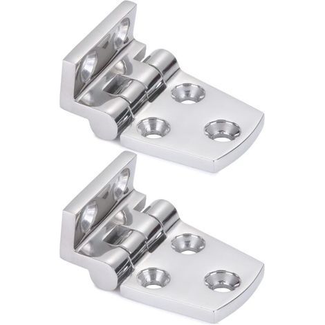 CSPARKV 2pcs À toute épreuve Charnière de bateau Armoire de pont d'armoire Charnière pour bateaux en acier Côté court décalé trappe de charnière marine polie par miroir SUS316 1.51 inch x 2.1 (1/5)