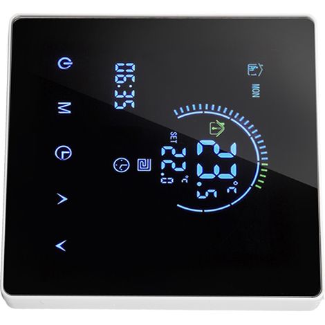 Thermostat connecté chauffage programmable écran tactile murale 3500W 16A AC90-240V WiFi compatible Tuya avec sonde 3m (1/5)