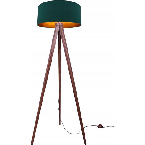 Stehlampe stehend TRIPOD goldenes Holz (1/5)