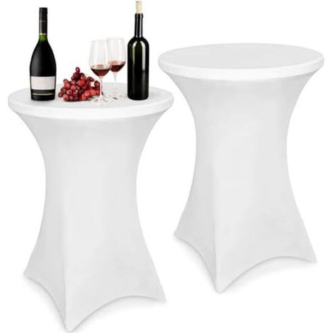 2 pièces Stretch Nappe Housse 80 x 110 cm Housse Mange Debout Extensible Housse pour Table Haute pour Tables de Bar Fêtes d'anniversaire Banquets de Mariage Décoration de la Maison, B (1/5)