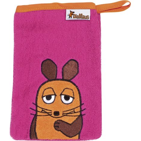 Playshoes Unisex Kinder Frottee-Waschhandschuh, Guanto da bagno Unisex - Bambini e ragazzi, Rosa (18 - Pink Maus), 15x20 cm