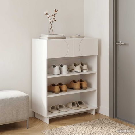 vidaXL Mueble zapatero 73 x 38 x 87,5 cm Madera tecnológica Blanco (1/5)