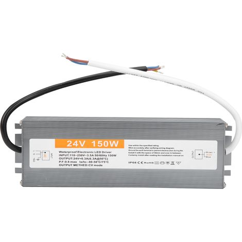 Alimentation LED 150W ultra-plate étanche DC24V, transformateur d'éclairage AC 170-250V 50/60Hz. (1/5)