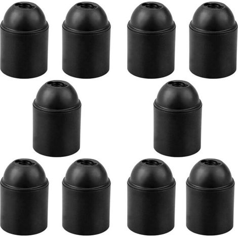 Packung mit 10 Douilles E27 Noir Support Douille E27 Lisse Base für Ampulle Exposée und Filetage Épais E27 (1/5)