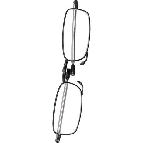 Lunettes de lecture pliables anti-lumière bleue, lunettes de lecture pour seniors (+400 monture carrée, noir) (1/5)