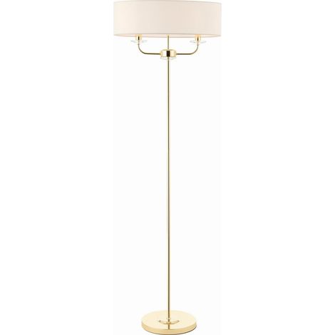 Lampada da terra classica 2 luci ottone E14 Nixon Endon