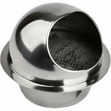 Griglia di ventilazione, ventilazione con cappa a parete rotonda da 6 pollici, bocca di uscita di ventilazione in acciaio inossidabile 304 (ø150 mm) (1/5)