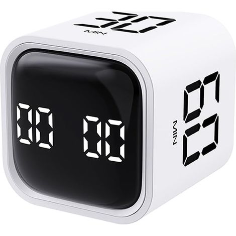 Minuteur cube compact Domary avec alarme sonore, rechargeable (1/2)