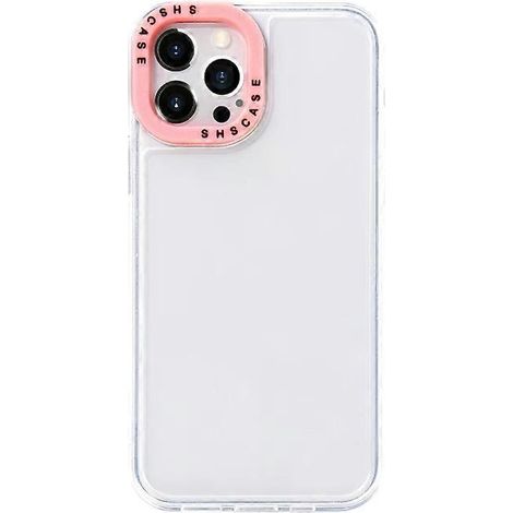 Coque transparente en TPU pour iPhone 13 - Cadre d'objectif contrasté, Rose clair transparent + Rose clair (1/2)
