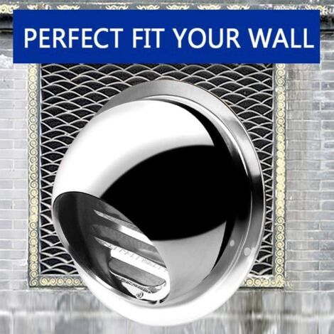 Grille d'Aération Ronde Grille Ventilation Hotte, Conduit Aérateur d'Air Grille de Ventilation en Acier Inoxydable avec Filet Anti-insectes, 100mm (1 Pcs) (1/4)