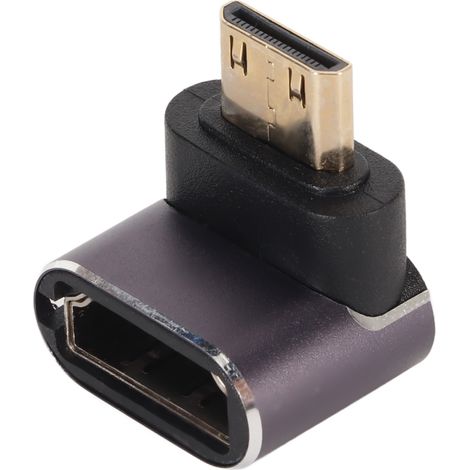 Adaptateur Mini HD vers HD 270° avec Lumière LED, Compatible 8K UHD 2.1, Plug & Play, Convertisseur Mâle-Femelle pour Tablettes (1/5)