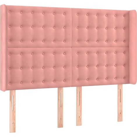Maison Exclusive - Cabecero con orejas de terciopelo rosa 147x16x (1/5)