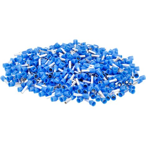 Aderendhülsen 2,5 mm² isoliert mit Kragen blau Beutel a 500 Stück