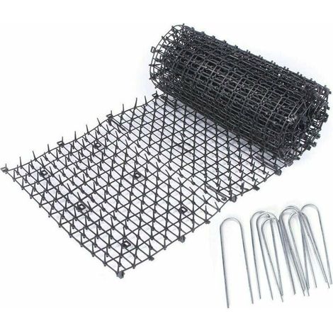 Anti-Katzenmatte mit Spikes, Hunde- und Katzenkotmatte zum Schutz von Sofa und Möbeln, Katzenkot-Spikematte, Katzenabwehrmatte, 4 m, Schwarz