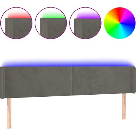 Maison Exclusive - Cabecero con LED de terciopelo gris oscuro 203 (1/5)
