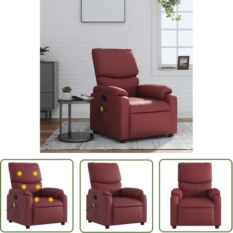 Maison Exclusive - Massagesessel Weinrot Kunstleder (1/5)