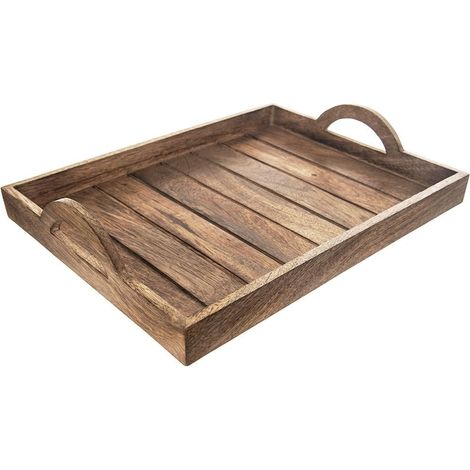 Bandeja de servir de madera de mango de 40,5 x 30,5 cm. (1/5)