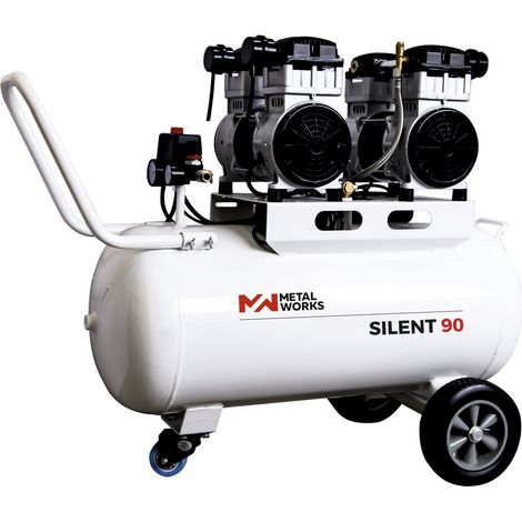 Compresor Silent 90, silencioso, sin aceite, 90l. Metalworks 458804090 (1/2)