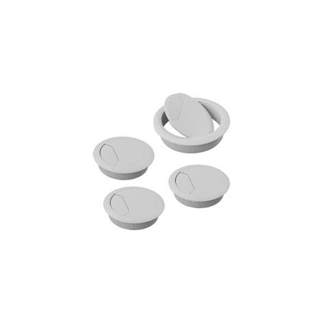 Passecâbles de bureau de 60 mm, 4 câble blanches avec passecâbles, organisateur de câbles de bureau avec passecâbles pour la maison et le bureau (1/5)