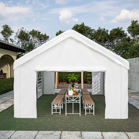 Auto-Garagenzelt 4x6 m Pop-up, doppelte Rolltüren, abnehmbares Dach/Wände, verstärkt und wasserdicht - 4x6 m (1/5)