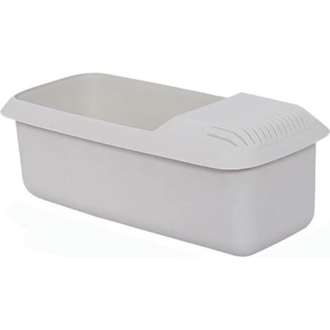 Caja de almacenamiento de cocina creativa – Cesta escurridora y caja para pasta 2 en 1, apta para microondas, plástico