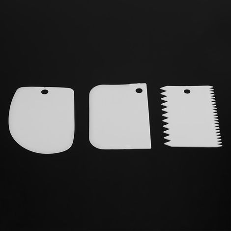 Ensemble de 3 spatules en plastique pour racler et découper la pâte à pâtisserie et décorer les gâteaux. (1/5)