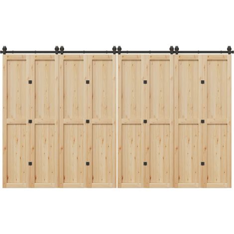 vidaXL Kit di Binari per Porte Scorrevoli 366 cm Acciaio Nero