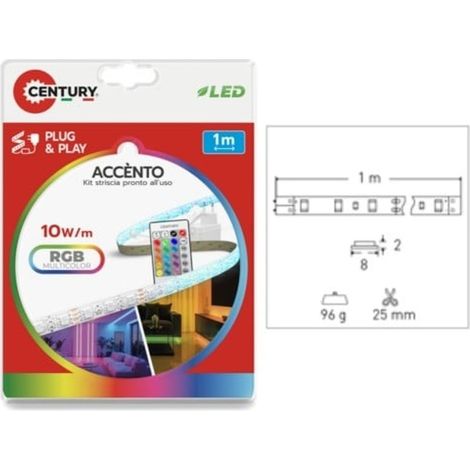 LUCI LED STRISCE AD. MT.3 ACCETO RGB