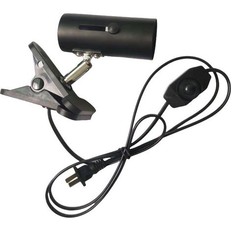 Lampe chauffante UVA 60 W E27 avec pince et abat-jour métallique – 220 V, variateur, câble de 3 mètres, convient aux reptiles et aux tortues (1/4)