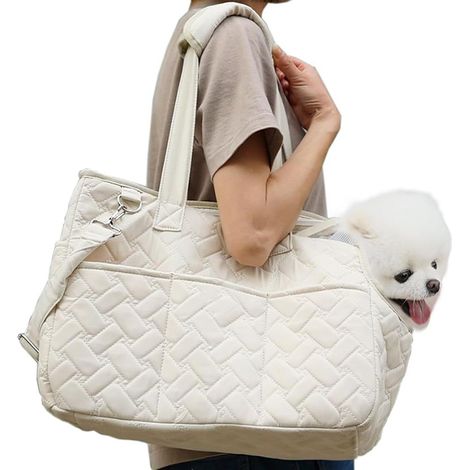 Sac de transport chat est respirant, élégant et peut supporter jusqu'à 6 kg. Il comprend un tapis et convient aux sorties et aux déménagements,Beige