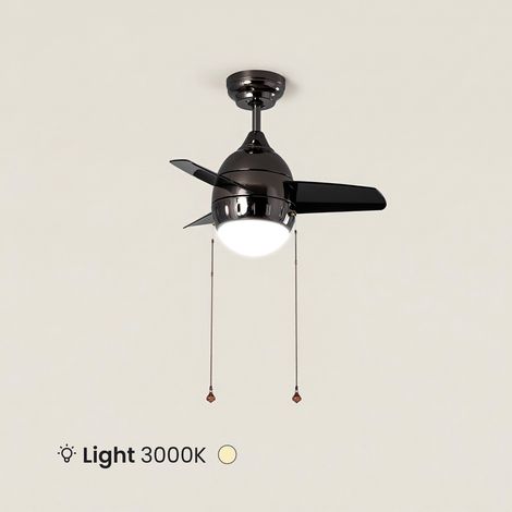 LED-Deckenventilator Schwarz 66cm Modern 3000K