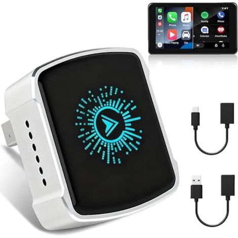 Adattatore CarPlay wireless - Converte CarPlay cablato in CarPlay wireless - Design mini USB con pulsante di ripristino - Compatibile con iPhone iOS 10+ e auto con CarPlay cablato