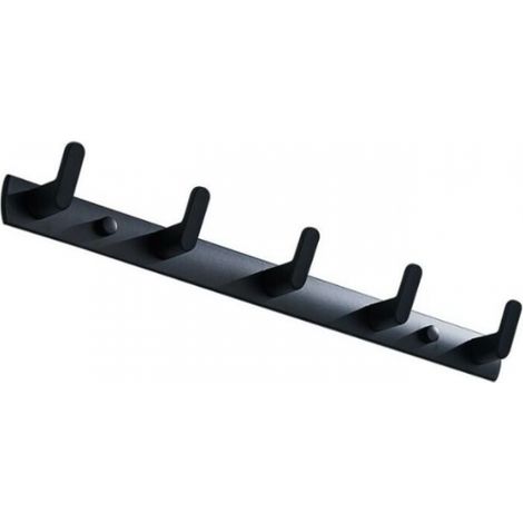 Toallero para inodoro, estante antiperforación para puerta trasera de baño, colgador con 5 ganchos.