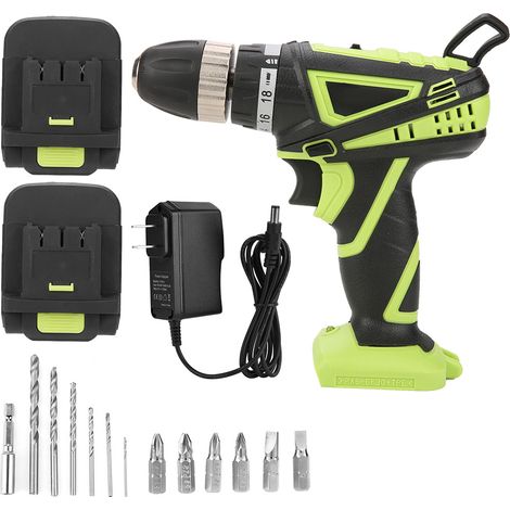 Perceuse-visseuse sans fil 18V lithium avec kit, batterie rechargeable 110-240V, prise américaine, outil électrique portatif à main (1/5)