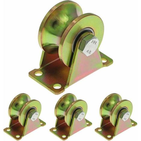 roues pour portail coulissant QttvbTna galvanisé capacité et roue 50 mm 300 kg lot de 4 Acier Vert Or (1/5)