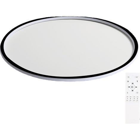 Ortviai Applique LED ronde design nordique minimaliste pour salon – Disque plat 30 cm, noir, 100-265 V