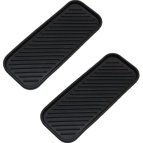 2 Pièces D'éponge et Porte-Savon, Support D'évier de Cuisine en Silicone, Silicone avec Canal de Drainage Antidérapant, Adapté au Plateau de Rangement de la Salle de Bain (Noir) (1/5)