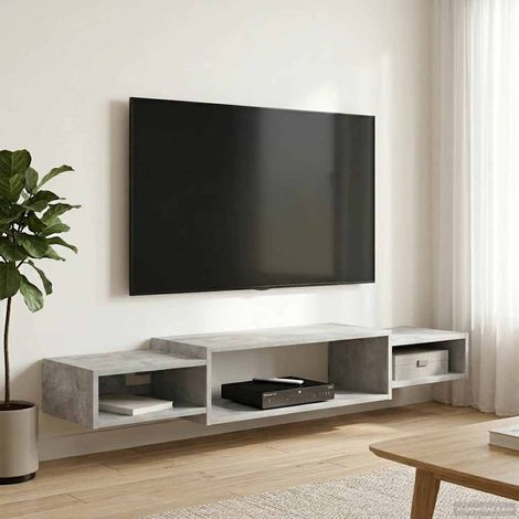 vidaXL Wall-mounted TV Cabinet Wall-Mounted Concrete Grey (1/5)