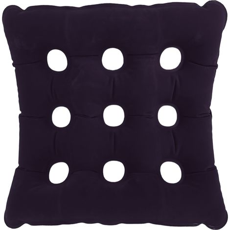 Coussin gonflable épais en tissu floqué anti-escarres, respirant, pour voiture, bureau ou fauteuil roulant (bleu) (1/5)
