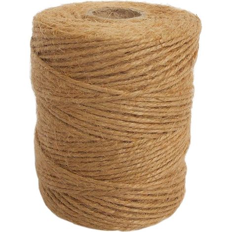 Ficelle de jute biodégradable pour jardin - 101 m (333 pieds), corde de jute à 3 brins de 2 mm d'épaisseur pour la décoration - Marron (1 paquet) (1/5)