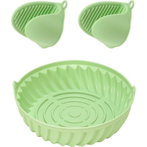 Accessori per friggitrice ad aria in silicone alimentare con guanti inclusi.