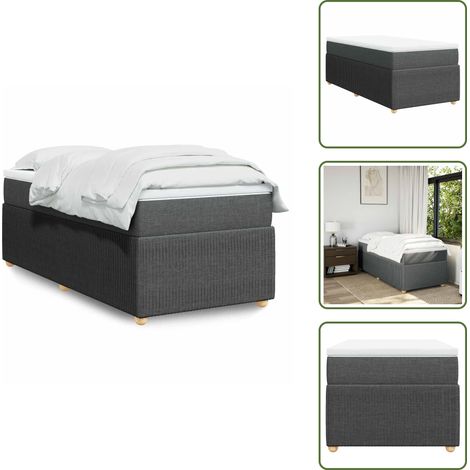 Materasso morbido - vidaXL Giroletto a Molle con Materasso Grigio Scuro 100x200 cm Tessuto - Coprimaterasso