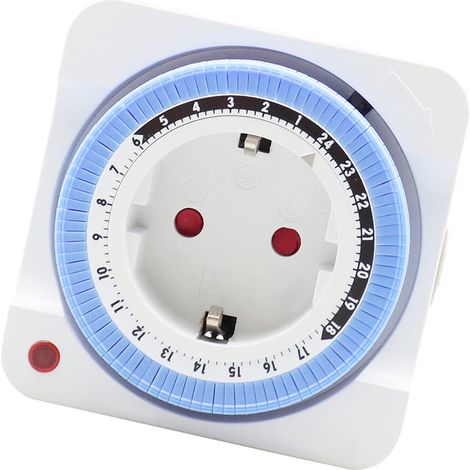 Minuterie 24 heures, interrupteur mécanique programmable, prise murale intérieure, prise UE 230 V