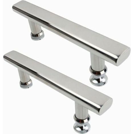 2 chrome-plated stainless steel shower door handles, 145mm, for bathroom and kitchen (1/4)