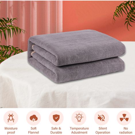 Couverture chauffante électrique, coussin chauffant, tissu polaire chaud, chauffe-corps d'hiver rapide, housse de matelas confortable 180x130cm avec 2 niveaux de température pour la maison (1/5)