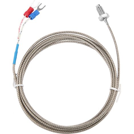 2M Length M6 BSW Screw Thread Temperature Measuring Probe K Type Thermocouple Cable